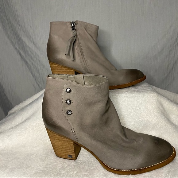 Sam Edelman gray zippered ankle boots Sz 10 NWOT - Picture 2 of 6